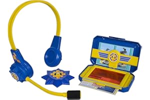 Simba 109252513 - Cuffie e smartphone per la polizia dei pompieri Sam Polizia, giocattolo di ruolo, apribile per messaggi segreti, 2 carte, marchio della polizia, a partire dai 3 anni