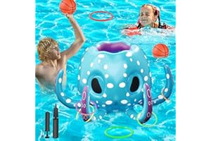 CHENBOOW Pool-Basketballkorb,Schwimmender Basketballkorb,Pool Spielzeug,Schwimmbad Spielzeug,Ringwurfspiel Kinder,Aufblasbares Spiel,für Beachparty Hawaii Party Schwimmbad Strand