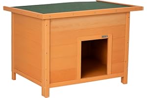 PawHut Cuccia per Cani Impermeabile da Esterno in Legno di Abete, 85x58x58cm