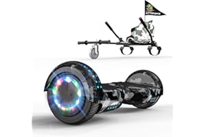 GeekMe Hoverboards,Gyropode 6.5 Pouce avec hoverkart Hoverboards Bluetooth Intégré Moteur pour Enfants et Adultes