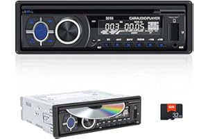 CAMECHO Autoradio Bluetooth CD DVD Lecteur, Autoradio 1 Din pour 12V-14.4V Voiture, Poste Radio Voiture Bluetooth 5.1 Mains Libres, FM/AM, App Control, 32GB TF, 60Wx4