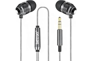 Betron B25 Earphones, Noise Isolating In-Ear Wired Headphones with Strong Bass, Tangle-Free Cord, Lightweight, Carry Case and Soft Earbud Tips, Black