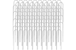 AMANKA 100 Stück Ø3,2mm Erdanker verzinkt 150x30mm Befestigungsanker Unkraut-Vlies Stahl Erdnägel Bodenanker U-Form rund