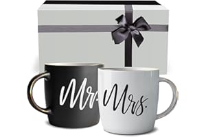 TRIPLE GIFFFTED Gifffted Mr et Mrs Mugs, Cadeau De Mariage Unique Pour le Couple,cadeaux Pour Fiançailles,anniversaire, Mariée et le Marié, Cadeaux de Noël, Ensemble À Café, Original Couples Tasses