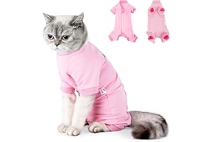 Lollanda Katzenbody Nach Op Kastration Katze, Katzen Suitical für Recovery Suit Katze, Erholung Anzug für Katzen Operation, Chirurgischer Genesungsanzug für Katzen Bauchwunden（Rosa,S）