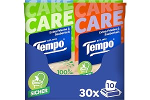 Tempo Mild och närande fuktigt toalettpapper resepaket, jätteförpackning, 30 stycken