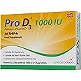 Pro D3 1000 IU Tablets | Premium Vitamin D3 | 30 Tablets | Gelatine Free, Lactose Free, Dairy Free, Nut Free | Suitable for Vegetarians, Halal & Kosher Diets | Made in The UK