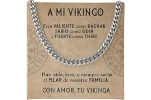 SOFIA FERRER Collar Acero Inoxidable Para Hombre, Cadena Cubana, Regalo Original San Valentín, Novio, Aniversario, Navidad