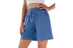 Jezonga Pantaloncini Donna Estivi Pantaloncini Sportivi da Donna in Cotone Pantaloni Corti Donna Vita Alta Fitness Shorts Donna con Tasche Coulisse