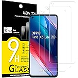 NEW'C 3 Pezzi, Vetro Temperato per Oppo Find X3 Lite, Pellicola Prottetiva Anti Graffio, Anti-Impronte, Senza Bolle, Durezza 