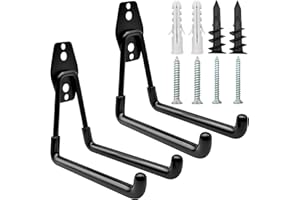 Cisolen Gancho Para Colgador De Garaje Ganchos De Garaje Para Trabajo Pesado Gran Capacidad De Carga Para Herramientas Eléctricas Escaleras Bicicletas 2 Piezas