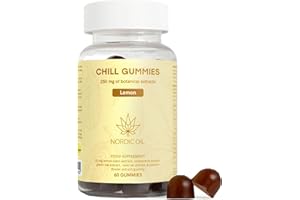 ‎NORDIC OIL No Stress Gummies | 60 vegane Gummies | 250 mg pflanzliche Extrakte pro Gummi | Baldrian, Passionsblume, Grüntee, Kamille, Melisse | Stress & Entspannung | Nordic Oil
