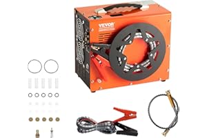 VEVOR Compresseur d'Air PCP 30 MPa Pompe à Air de Haute Pression 220/110/12 V Compresseur d'Air Arrêt Automatique Convient aux Fusils à Air Comprimé Réservoirs de Paintball Mini Bouteilles de Plongée