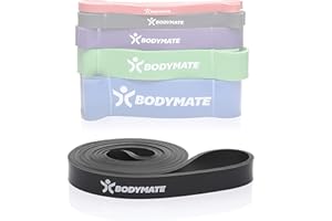 ‎BODYMATE BODYMATE Fitnessband 208 cm, elastisches Widerstandsband aus Naturlatex, trainiert Kraft, Ausdauer, Koordination, Flexibilität UVM., für Anfänger & Profis