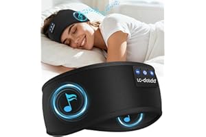 LC-dolida Bandeau Écouteurs de Sommeil Bluetooth V5.4, Casque Audio Bandeau sans Fil, Bandeau Audio Sommeil de 15 Heures de Lecture, Bandeau de Sommeil Léger avec Stéréo HiFi