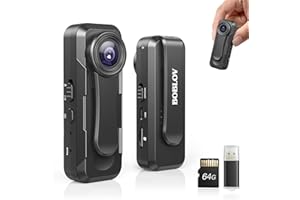 BOBLOV W1 1080P 64 GB Körperkamera, kleine Videokamera, tragbare Kamera mit Loop-Aufnahme, einfach zu bedienen für unterwegs und für Vorlesungen