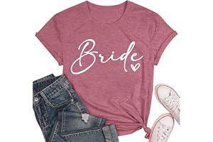 hohololo EVJF Tshirt Équipe de la mariée Équipe de la mariée pour Femmes T-Shirts de Demoiselles d'honneur T-Shirt Enterrement de Vie de Jeune Fille