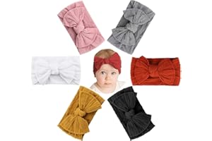 Makone Diademas de Bebe Nina, Lazo Nailon Elástico Suave Turbante Felpas Bebe Recién Nacidos Cinta Pelo Bebe Niña Cintillos Fitas Cabelo para Ninas y Bebés