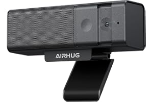 AIRHUG 3 in 1 Webcam - 1080P Cam with Microphone and Speaker, USB Camera with Privacy Cover, for Video Conferencing/Online Class/Game Live