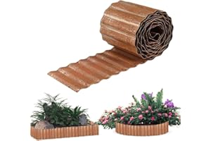 SHSYUE Metal Lawn Edging Borders,6 IN x 40 FT Corrugated Garden Edging Border,Galvanized Landscape Edging,Flexible Long Strips DIY Edging for Vegetables Raised Bed, Flower Tree Surrounds -Rusty