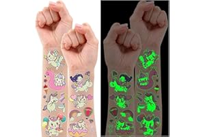 Leesgel Tatuaggi Bambina, 12 Fogli Luminosi Tatuaggi per Bambini Tatuaggi Unicorno Bambina, Stickers Bambini Unicorno Bambina Gadget Festa Compleanno Bambina Accessori Party