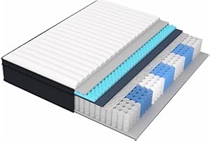 ‎MOLBLLY Molblly Matratze 160x200 7-Zonen Härtegrad H3 25cm Taschenfederkern, Anti-Allergie, Rückenentlastung, Kinder- und Erwachsenenmatratzen