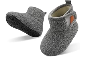JOINFREE Baby Girls Boys House Shoes Baby Slippers with Non-Slip Rubber Sole Toddlers Cozy Home Booties