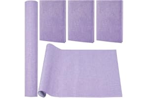 CRASPIRE 130 x 30 cm Panno di Lino per Libri Lilla per Rilegatura di Libri Superficie in Tessuto Copertina per Libri con Retro in Carta Panno A Trama Fitta Libri Album Scrapbooking Archiviazione