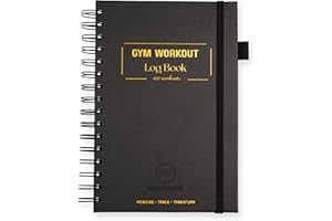 MeasureWiz Gym Workout Log Book - A5 Hardback Fitness & Exercise Planner with Thick Paper - Weight Loss Journal, Gym Diary & Workout Tracker to Set Goals & Track Progress