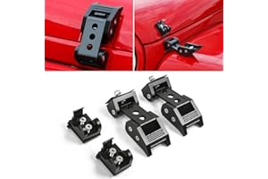 Unifizz 2 pezzi accessori esterni per cofano serrature di bloccaggio kit per Je-ep Wrangler JK JL Gladiator JT nero