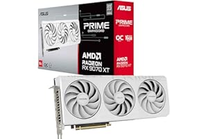 ASUS Prime Radeon RX 9070 XT White OC Edition 16GB GDDR6 Gaming Graphics Card (AMD Radeon RX9070XT RDNA 4, 2.5-Slot, PCIe 5.0, 1x HDMI 2.1b, 3X DisplayPort 2.1a, White, PRIME-RX9070XT-O16G-WHITE)