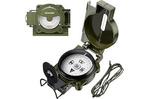Anbte Brújula Profesional Militar con Clinómetro de 3000 Gaus Brújula de Visión Nocturna Portátil Altamente Magnético Impermeable y a Prueba de Golpes para Camping Senderismo Navegación