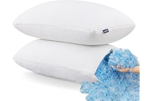 Molblly Sleeping Pillows,Shredded Memory Foam Pillow,Best Orthopedic Sleeping Pillow Non-allergenic & Anti dust mite,Soft Hotel Quality Pillows,Standard Size(2 Pack, 51 x 66 cm)