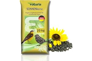 Eggersmann volaris 20 kg Semillas de Sol | Semillas de Girasol | Alimento para pájaros Silvestres Durante Todo el año | Alimento disperso Rico en Grasas para Todas Las Especies de Aves