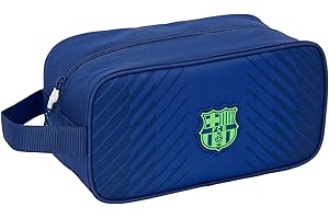 Safta F.C. Barcelona Navy Blue - Sac à Chaussures Moyen, Multifonction, Sport, extrascolaire, Football, Confortable et Polyvalent, 29 x 14 x 15 cm, Bleu Marine, M, Décontracté