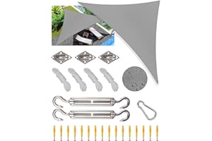 MOXTOYU Triangle Sun Shade Sail Waterproof, 3x3x4.3m Garden Sail, PES Awning Canopy 98% UV Block With Rope, Outdoor Patio Party Awning with Install Accessories, Weather Resistant Durable Garden Shade Sail