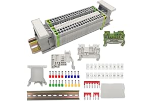 YUE QIN 20 PCS Kit De Bornier De Rail Din UK Bornier Electrique 2.5B Ensemble De Borniers Sur Rail Din Kit Pour Les Pprojets D'automatisation, Les Projets De Bricolage