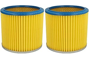 vhbw 2x Faltenfilter Ersatz für Kärcher 6.904-170.0, Einhell 2351110, Parkside 72800205, Lavor 3.752.0032 für Staubsauger - Patronenfilter, Blau Gelb