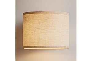 ZEONX 12" (30cm) Beige Linen Drum Lamp Shade – Medium Lampshade for Ceiling Lights, Table & Floor Lamps, Compatible with E26 and E27, Easy Fit for Living Room, Bedroom, Office, Kitchen & Hallway