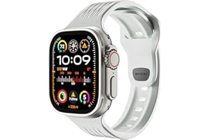 LULULOOK Kompatibel mit Apple Watch Ultra 2/Ultra Armband 49mm 46mm 45mm 44mm 42mm, Wasserdicht FKM (Fluoroelastomer) Sport Ersatzarmbänder mit Schnalle für iWatch Serie 10 9 8 7 SE 6 5 4 3 2 1