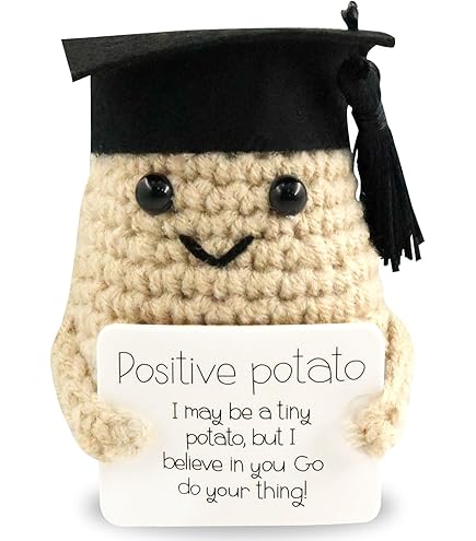 Pocket Hug Positieve aardappel, positieve aardappel, hartvorm, roségoud, geluksbrenger, creatieve breiwol, aardappelpop met positieve energiekaart, moedermaker examen, cadeau voor beste vriend, vrouw