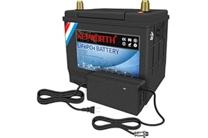 FLLEEYPOWER KEPWORTH 60Ah 12V Akumulator litowo-żelazowo-fosforanowy, Deep Cycle 8000 cykli Li-Ion, 10 lat żywotności, wbudowany inteligentny BMS, do instalacji solarnych, morskich, kamperów