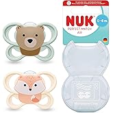 NUK Perfect Match Air Baby Pacifier | 0-6 Months | Orthodontic Pacifiers for Ventilation and Prevent Irritation | 95% Accepta