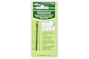 Clover Agujas De Zurcir con Ojo De Gancho De Pestillo, Materiales sintéticos, Plata, 2.02 x 8.35 x 14.7 cm, 2