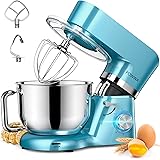 Impastatrice Planetaria, POWWA 1500W Robot da Cucina, 3 en 1 Mixer Pizza con Ciotola di Acciaio Inossidabile, con 6 Velocità,
