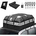 Etechydra Car Roof Bag, 21 Cubic Feet Large Car Rooftop Cargo Carrier Waterproof Roof Box for Car with/without Rack, Soft Car Luggage Storage, Includes Anti-Slip Mat+ 6 Reinforced Straps+ Lock