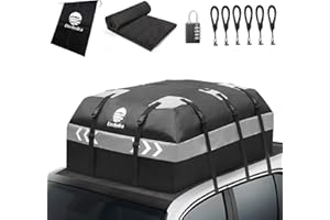 Etechydra Dachboxen Auto Dachtasche 21 Kubikfuß Dachkoffer Wasserdicht Dachbox Faltbar Gepäckbox Dachgepäckträger Tasche für Fahrzeuge mit/ohne Dachträger, Inklusive Antirutschmatte + Schloss