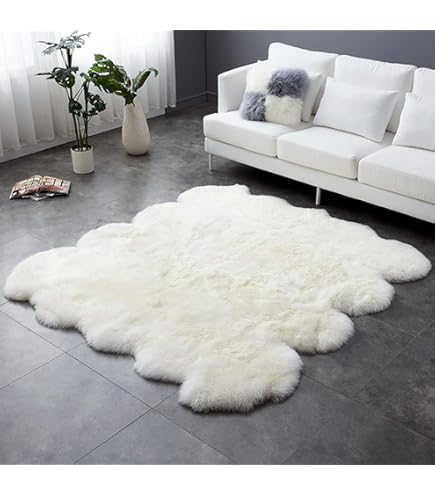 Echte Schapenvacht Tapijt Vloerkleed Bonttapijt Lamsvacht Tapijt Vloerkleden Natuurlijke Vacht Lamsvel Tapijten Echt Wol Vloerkleedje (70X100cm) (Color : 4