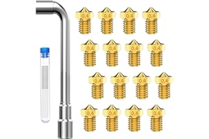 Ziamzra 16 Pièces Nozzle 0.4mm Buse Extrudeuse Imprimante 3D Laiton Taille Courte pour Imprimante 3D Filament 1.75mm avec Aiguilles de Nettoyage de Buse Accessoires Imprimante 3D