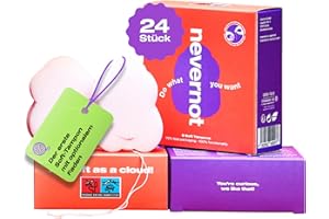 ‎NEVERNOT nevernot Soft-Tampons, 24 Stück: Menstruationsschwamm mit optionalem Faden, 100% Schadstofffrei und super weich, Einfach zu entfernen